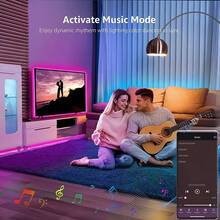 GHUSTAR Intelligent RGB LED Light Strip With APP And Remote Control, Music Sync Color Changing Light String For Bedroom Home Decoration Party Festival Lighting - RGB - View 5