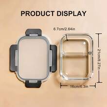 5 Pack 2 Compartment Glass Food Storage Containers With Lock Lids, Leakproof Divided Glass Lunch Containers, For Microwave Freezer Dishwasher Meal Prep Boxes For Office Fitness - View 11