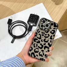 6件組太空透明紋手機殼 + 充電頭保護套 + 線材保護套 + 收納繩 + 數據線保護繩 TPU 防震保護殼，適用於 iPhone 6 7 8 XXs XR XS Max 11 12 13 14 15 16 17 Pro Max，適合作為情侶、女性、女兒、男朋友、女朋友和青少年女孩的生日與聖誕禮物 - 彩色 - 查看 4