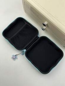 1pc Creative Cat & Fish Data Cable Protector Soft Shell, Large Capacity Portable Digital Accessories Storage Bag, Charger Cable Protector With Resin Flower Pendant Decoration, Bluetooth Earphone Power Bank Storage Box, Data Cable Digital Accessories Travel Portable Protective Storage Case - Multicolor - View 6