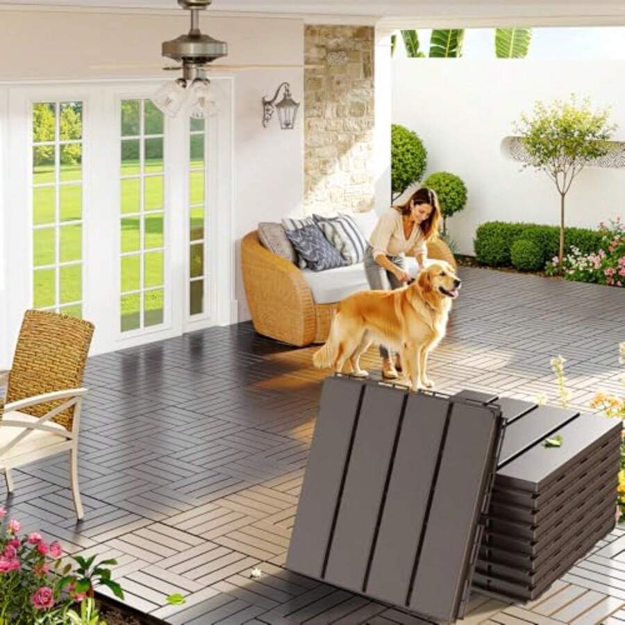 Plastic Flooring - DARK BROWN - View 1