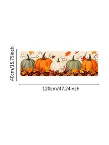 1/16Pcs Hello Fall Theme Doormat, Thanksgiving Door Mat, Printed With Pumpkin And Maple Leaf Patterns, Autumn Harvest Festival Decoration Mat, Welcome Kitchen Rug, Dirt-Resistant Floor Mat, Autumn Party Decor - Multicolor - View 12