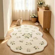 1件法式茉莉花秋冬加厚裝飾地毯，臥室裝飾，家居裝飾，客廳地毯，臥室地毯，客廳家居裝飾，戶外地毯，可機洗地毯 - 彩色 - 查看 2