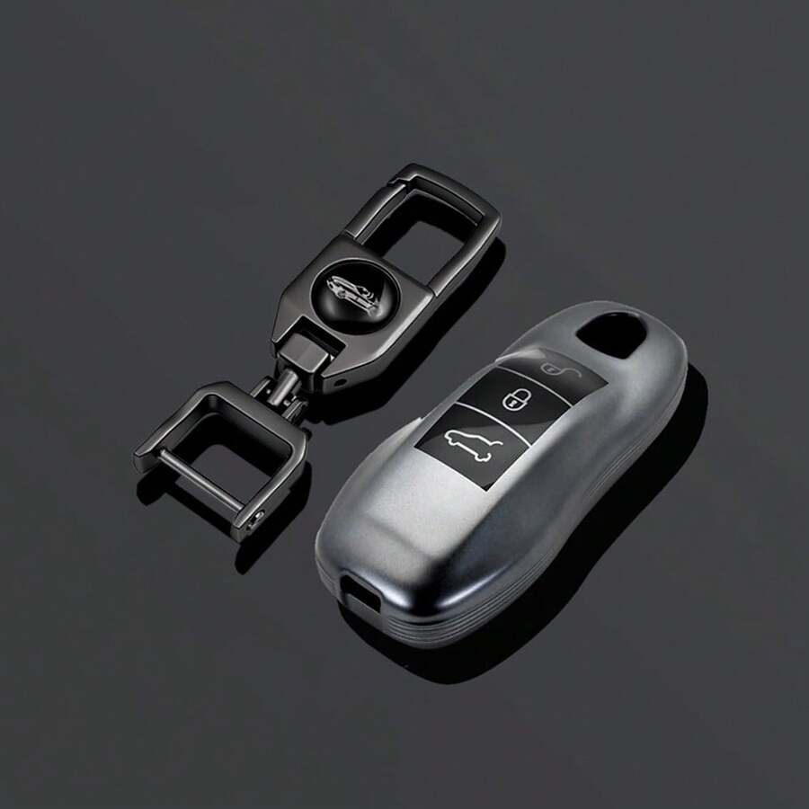3 Buttons Full Protection Key Case Cover For Cayenne Macan Panamera 911 718 Cayman 918 958 Remote Key Fob Shell - Grey TPU - View 1