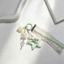 Dopamine Star Bag Charm, Cute Beaded Ribbon Tassel Pendant, Fresh Colorful Phone Charm Keychain Accessory For Handbag Backpack - Multicolor - View 5
