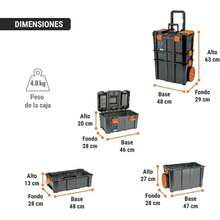 Truper CHP-1925R, Caja para herramientas 19"x25" 3 en 1 desmontable con ruedas grandes de uso rudo - Caja - Ver 9