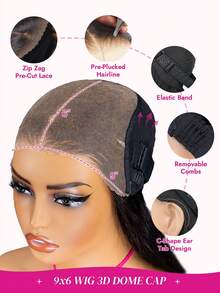 ISEE HAIR Wear & Go 9x6 M-Cap 捲髮直髮短波波頭真人髮假髮，自然色，180%密度，8-14英吋，預拔髮際線，預漂白髮結，日常配戴，新手友善 - SNatural - 查看 6
