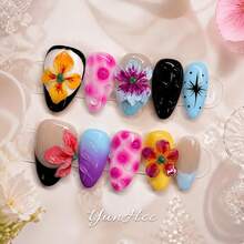 10Pcs Medium Round Handmade Reusable Press On Nails, Pink Watercolor Marble Cat Eye Base, Irregular Thin Gold Wire Curve Line Decor, Gentle Minimalist Luxury Korean Style False Nail Kit For Wedding Daily Dating Office - Pink - View 11
