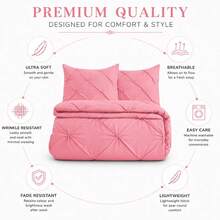 Microfibre Alexandera Duvet Cover Set Pink - Pink - View 4