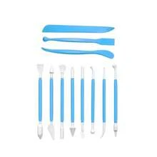 11Pcs Pottery Carving Tools Set Double Ended Resin Heads Sky Blue Handle For Clay Modeling DIY - Multicolor - View 7