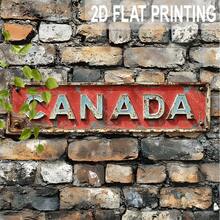 2D Flat Style, 1pc "Canada" Decorative Sign, Suitable For Home, Holiday Decor, Wall Art, Shop, Bar, Garage, Garden Decoration, Indoor/Outdoor Signage, Home Decor, (Random Style) - A - View 5