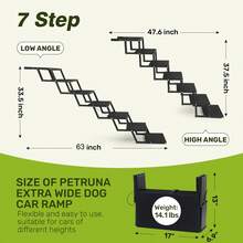 Dog Stairs For Car, Dog Steps For Car With Upgraded Load-Bearing Capacity, Foldable Pet Stairs For Large Dogs, Pet Steps - Black-7 Steps - View 2