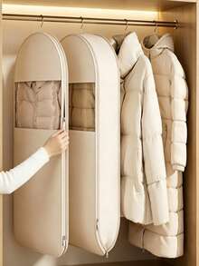 This Hanging Compression Storage Bag Features A Transparent Design And Zipper Closure, Making It Perfect For Storing Down Jackets, Coats, Suits And Other Items. Portable, Sealed And Dust-Proof, It Is An Ideal Choice For Organizing Your Wardrobe - Multicolor - View 5