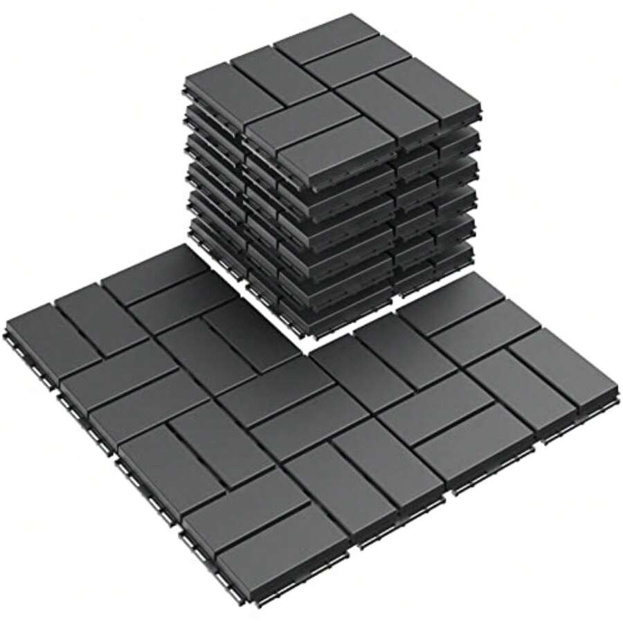 Plastic Flooring - Dark Gray - View 1