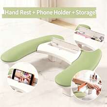 U-Shaped Multifunctional PU Material Nail Hand Rest With Phone Holder And Tool Storage, Comfortable Hand Pillow Designed For Nail Artists, Non-Slip And Durable, Suitable For Professional Nail Salon Desktop Tools - Multicolor - View 1