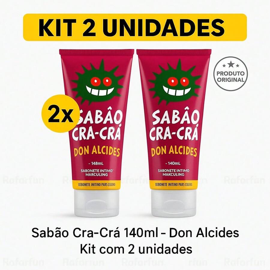 Kit 2 Sabão Cra Cra Sabonete Íntimo Masculino - Don Alcides 140ml - Sabão Cra Cra - Visão 1