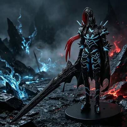 Solo Leveling Shadow Knight Igris Figure, Dark Armor Swordsman Anime Figurine, PVC Collectible Model Statue For Desktop Home Decor Gif