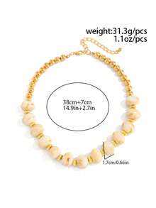 Fashion Resin Rendered Bead String Necklace - Unique And Versatile Accessory - Beaded Necklace - View 6