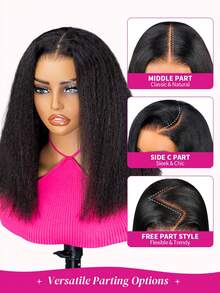 ISEE HAIR Wear & Go 9x6 M-Cap 捲髮直髮短波波頭真人髮假髮，自然色，180%密度，8-14英吋，預拔髮際線，預漂白髮結，日常配戴，新手友善 - SNatural - 查看 5