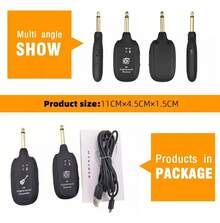 A8 Sistema Transmisor Y Receptor Inalambrico Guitarra Uhf - Negro - Ver 4