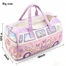 2D Printed Cottagecore Weekender Travel Tote,Large Capacity Lightweight Floral Duffle Bag,Retro Camping Overnight Carry Bag For Women,Travel Essential - Multicolor - View 3