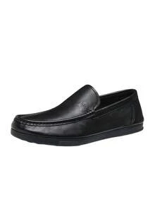 CAMEL CROWN Sepatu Kulit Kasual Bisnis Pria, Sol Lembut, Anti Selip, Nyaman, Bernapas, dan Cocok untuk Pakaian Formal. - Hitam - View 2