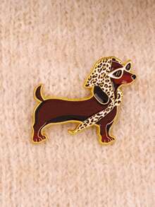 Dachshund Fan Gift Metal Enamel Badge Accessory Jewelry Backpack/Briefcase/School Bag Pin - Multicolor - View 5