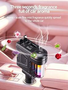 W&O Scent Diffuser Car Charger, 30W Fast Charging With 2 Retractable Charging Cables, USB & Type-C Ports, Supports 4 Devices Simultaneous Charging, Universal For IPhone17 16 15 14 13 12 11, Android & Tablets - Aromatherapy Car Charger - View 3