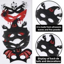 3pcs/1pc Halloween Half Face Party Makeup Mask, Fits Face Contour, Suitable For Halloween Themed Costume Party, Escape Room Party, Bar Party, Holiday Cosplay, Script Scene Outfit, Mask, Party Decoration, Women's Halloween Costume, Women's Halloween Outfit, Birthday Decoration, Halloween, Christmas, Glasses, Women's Glasses, Ghost Face Mask, Scream Mask, Role Play, Halloween Decoration, Ball Mask, Cat Mask, Mask - A - View 8