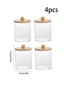 4/3/2/1pc Clean Swab Organizer Holder, Clear Plastic Bottle, Bathroom Storage Container, Portable Round Clean Pad/Makeup Sponge Storage Box, Cosmetic Organizer, Travel Essentials, Storage, Organizer, Vanity Accessory - Multicolor - View 9