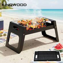 KINGWOOD 便攜式可折疊木炭烤爐，緊湊型戶外燒烤爐，適合露營、野餐、後院聚會，易攜帶且易清潔 - A - 查看 1
