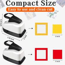 1pc Stamp Punch, Square Hole Punch, 1 Inch Paper Punch, 2 Hole Punch, Punch For Scrapbooking Projects - Multiple Styles - View 5