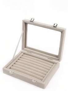 Large Capacity Women's Jewelry Storage Box/Organizer, Suitable For Weddings, With Transparent Lid Display Tray, Can Store Rings And Earrings, Suitable For Storing Studs, Necklaces And Rings, Perfect Gift For Women - Multicolor - View 12