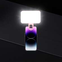 1pc LED Selfie Ring Light/Phone Accessory, Clip-On Fill Light, Portable LED Selfie Ring Light, Mirror Light, Outdoor Lighting, Suitable For Phone And Computer, Makeup, Perfect Selfie And Video Call, Camping 250mAh - Square Clip Lamp - View 15