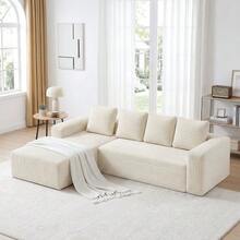 Cloud Sectional Sofa With L-Shape Chaise, Modern Modular Sofa With Deep Seating - Beige - View 2