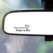 Spanish Inspirational Quote "Never By Luck, But By Eternity" Sticker - Car Rearview Mirror Decal - For Cars, Laptops, Trucks, Motorcycles, Computers, And Phones - Perfect Holiday Gift - A - View 3