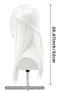 anxin Gothic Pale White Long Straight Wig Center Part Synthetic Hair Dark Fantasy Witch Carnival Party Female Cosplay Wig - White - View 6