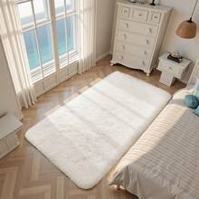 EDIMENS Long Hallway Runner Rug 80x300, High Pile Bathroom Rug Non-Slip, Fluffy Washable Kitchen Rug Bath Mat, Rugs For Bedroom Bed Runner Hallway Living Room - 象牙白 - 查看 2