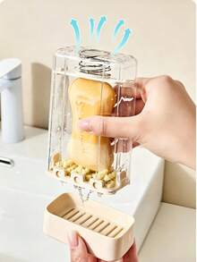 Convenient Soap Foamer - Transparent Soap Storage Box, No Hand Scrubbing Needed, Automatic Spring Bracket + Drainage Function, Suitable For Underwear, Clothing, Shoes, Socks, Pants, Towels, Bed Sheets, Home Cleaning Scenarios, Travel Essentials, Household Items, School, Soap Holder - Multicolor - View 10