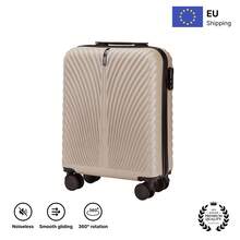 W WINGS Travel Luggage 4-Piece Set With Cabin, Medium, Large Suitcase And Vanity Case | 100% Polycarbonate, 360° Wheels, Lock - Beige - View 5