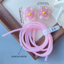 Protector de cable con diseño floral, protector de cable de carga anti-rotura, compatible con iPhone 12-15/16, protector de cable de datos Tipo-C & Lightning, protector de cable de carga decorativo y lindo - Multicolor - Ver 6