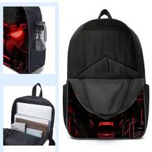 Set de 3 piezas de mochila para estudiantes de 16.5 pulgadas, incluye bolso tote y estuche para lápices, adecuado para la vuelta a la escuela - Máquina Neón Tres - Ver 5