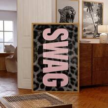 1/3pcs Frameless Leopard Print Y2K Retro Poster, Skateboard Urban Style Wall Decor, Suitable For Bedroom, Dorm, Party, Back To School Personalized Retro Gift - Multi-color - View 3