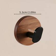 3pcs Solid Wood Multi-Purpose Wall Hooks, No Drilling Strong Adhesive, Stable Load-Bearing, Smooth Protection, Universal Type, Suitable For Entryway, Clothing, Bathroom Towels, Kitchen Utensils, Wardrobe Storage, Fashionable Wood Grain Design, Whole House Wall Decoration - Multicolor - View 7