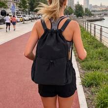 DANYCASE Unisex Drawstring Backpack, Fabric Storage Bag, Swimming Fitness Bag, Yoga Travel Beach Daily Carry Bag - Multicolor - View 7