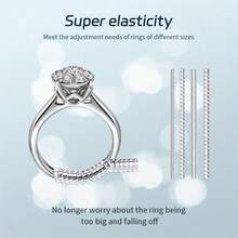 1/4/8Pcs Invisible Ring Size Adjuster Set, 4 Sizes Soft Transparent Silicone Spring Coil Ring Tightener Reducer, Universal Ring Spacer Guard Resizer For Loose Rings, Easy Fit Unisex Wedding DIY Jewelry Accessories - Multiple Styles - View 8