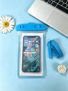 1件防水手機殼 - 休閒風格，PVC材質，螢光色 - 相容 iPhone 15、14、13、12、11 Pro Max、XS、Plus；相容 Galaxy 手機（最高 7.0 英吋） - 適合夏季度假、潛水、游泳和海灘活動 - 彩色 - 查看 16