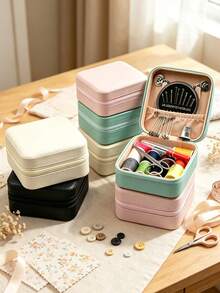 Mini Travel Sewing Kit, Sewing Bag, Beginner Small Sewing Tool Kit With Zipper Storage Box, Also As Jewelry Storage, DIY Handmade Sewing, Minimalist Ins Jewelry Storage Box, Travel, Creative Mini, Portable, Suitable For Travel And Home Use, Can Store Sewing Tools, Jewelry, Hair Clips, Earrings, Necklaces, Rings And Other Accessories, Suitable For Men And Women, Handmade Enthusiasts, Teachers, Students, Office Workers, Perfect Gift For Birthday, Party, Back To School, Graduation, Labor Day - Multicolor - View 7