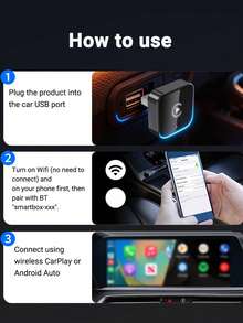 XUDA 2026 新款 2-in-1 無線 CarPlay / Android Auto 超迷你轉接器，2.4-5.0 GHz WiFi6 CarPlay 轉換器，有線轉無線，快速自動連接智能盒，無延遲，緊湊設計，時尚便攜，小巧精緻，兼容 與 Android，配備 USB/USB-C 接口，免電池 - B - 查看 3