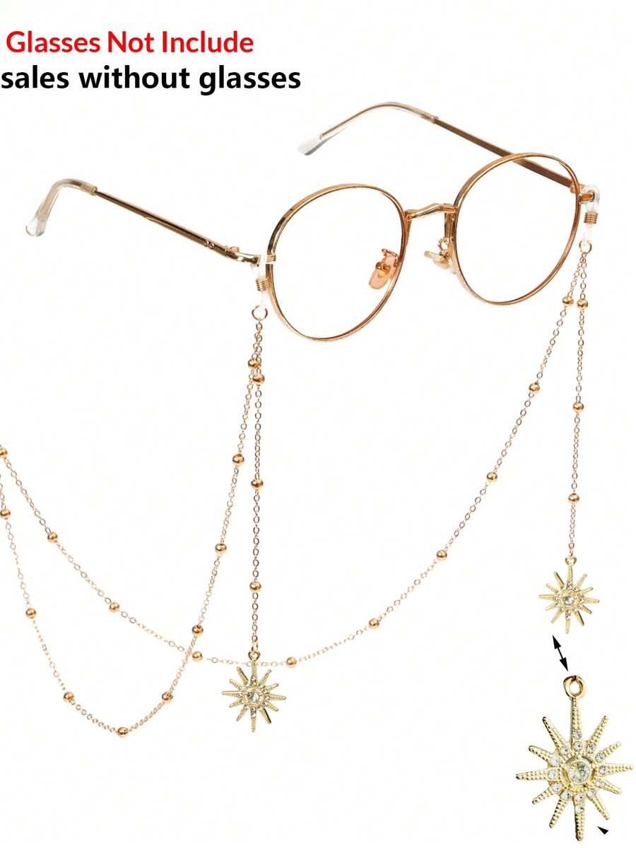 1pc Fashion Glasses Chain, Available In Gold Or Silver Color, Suitable For Women And Men Fashion Glasses, Fashion Eyewear Accessory - Multicolor - View 1